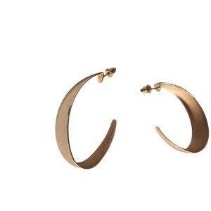 Gold Tone Open Crescent Hoop Earrings